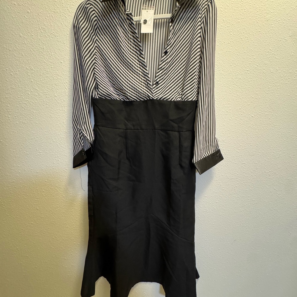 Lindy Bop Black and White Asymmetrical Dress